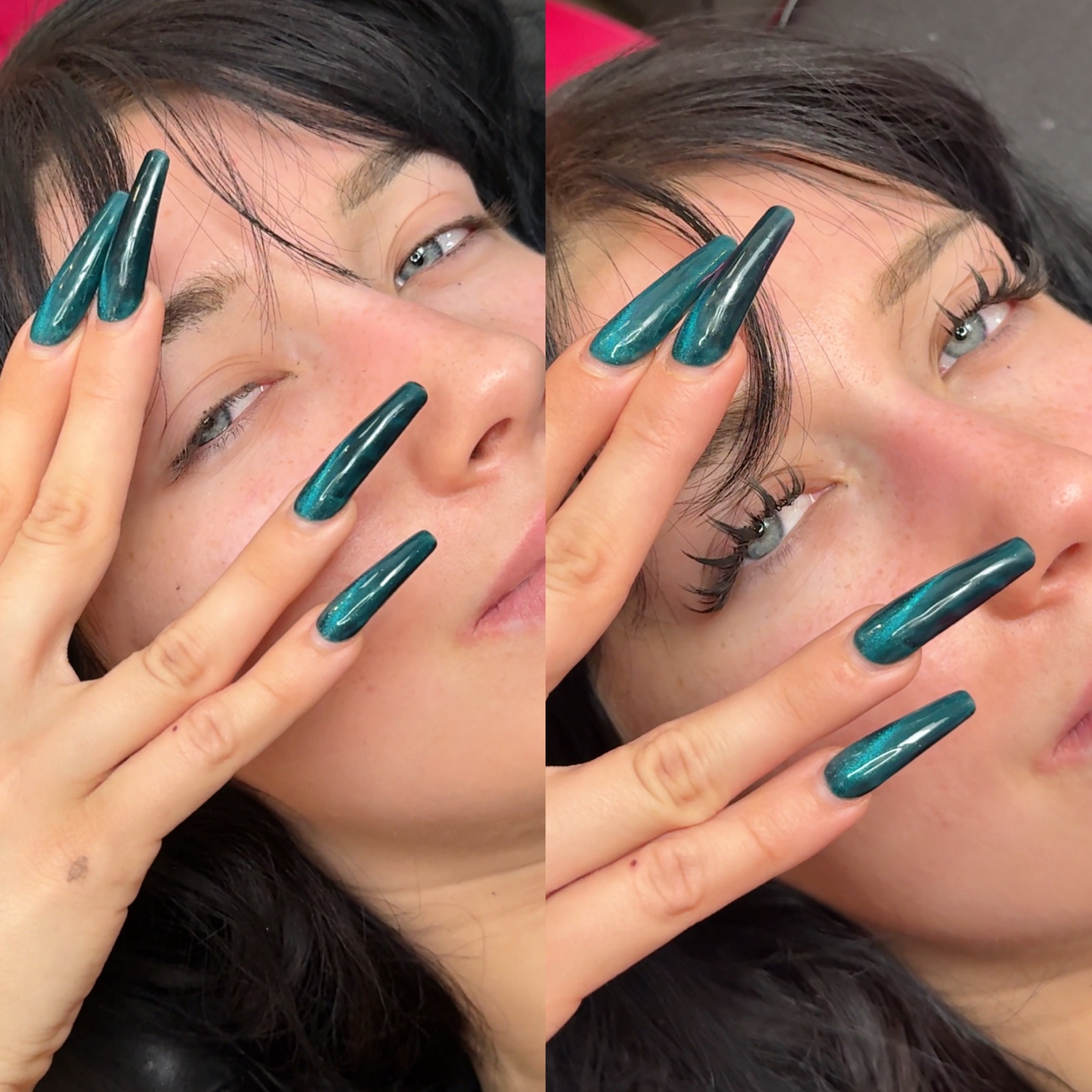 Before and after: a wispy set