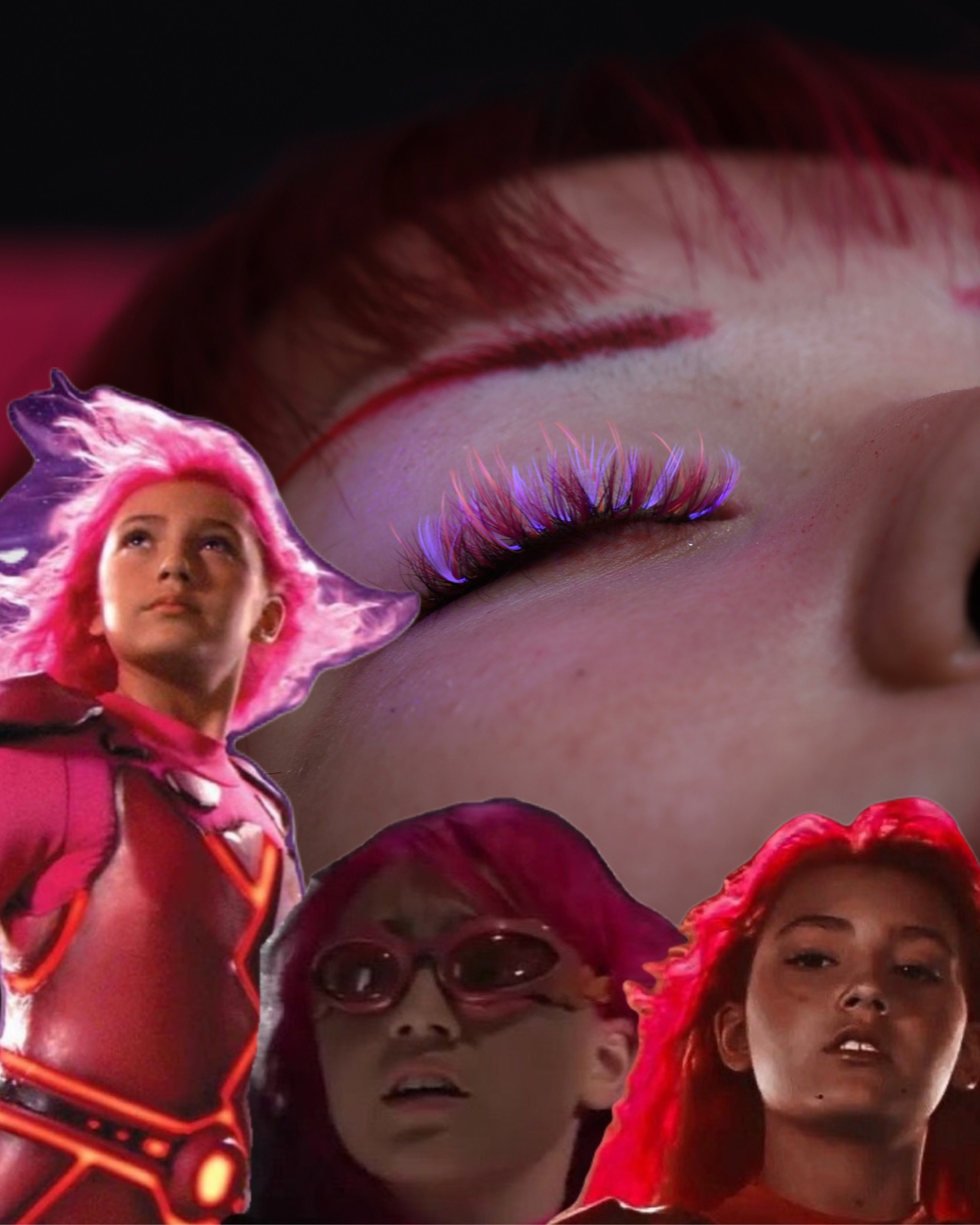 Bright red color lashes